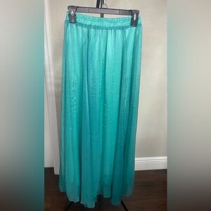 Turquoise Maxi Skirt - Lightweight Flowing Women's Skirt